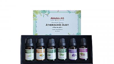 Ätherisches Ölset Lavendel, Thymian, Eukalyptus, Zitronengras, Rosmarin und Bergamotte